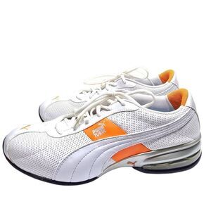Puma Mens Cell Turin Training Running Shoe White Orange Silver Size 11.5